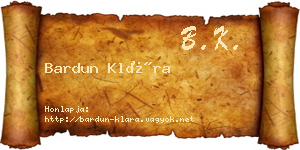 Bardun Klára névjegykártya