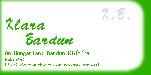 klara bardun business card